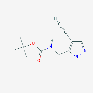 molecular formula C12H17N3O2 B2389097 Tert-butyl N-[(4-ethynyl-2-methylpyrazol-3-yl)methyl]carbamate CAS No. 2408958-49-4