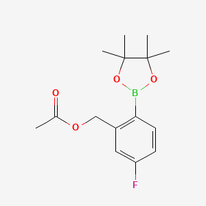molecular formula C15H20BFO4 B2389099 5-Fluoro-2-(4,4,5,5-tetramethyl-1,3,2-dioxaborolan-2-yl)benzyl acetate CAS No. 2142562-01-2