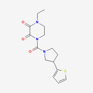 1-Ethyl-4-(3-(thiophen-2-yl)pyrrolidine-1-carbonyl)piperazine-2,3-dione