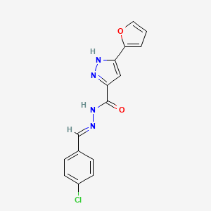 (E)-N'-(4-chlorobenzylidene)-3-(furan-2-yl)-1H-pyrazole-5-carbohydrazide