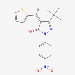 3-(Tert-butyl)-1-(4-nitrophenyl)-4-(2-thienylmethylene)-2-pyrazolin-5-one