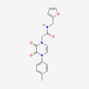 molecular formula C18H17N3O4 B2389115 2-(2,3-二氧代-4-(对甲苯基)-3,4-二氢吡嗪-1(2H)-基)-N-(呋喃-2-基甲基)乙酰胺 CAS No. 1226434-74-7