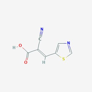 molecular formula C7H4N2O2S B2389120 2-Cyano-3-(thiazol-5-yl)acrylic acid CAS No. 1567641-47-7