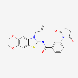 (Z)-N-(3-allyl-6,7-dihydro-[1,4]dioxino[2',3':4,5]benzo[1,2-d]thiazol-2(3H)-ylidene)-3-(2,5-dioxopyrrolidin-1-yl)benzamide