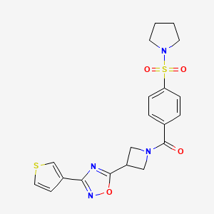 (4-(Pyrrolidin-1-ylsulfonyl)phenyl)(3-(3-(thiophen-3-yl)-1,2,4-oxadiazol-5-yl)azetidin-1-yl)methanone