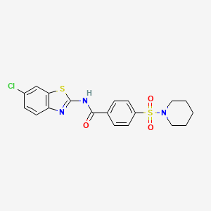 N-(6-chloro-1,3-benzothiazol-2-yl)-4-piperidin-1-ylsulfonylbenzamide