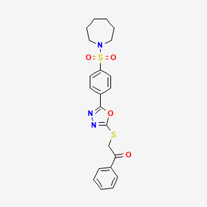 2-((5-(4-(Azepan-1-ylsulfonyl)phenyl)-1,3,4-oxadiazol-2-yl)thio)-1-phenylethanone