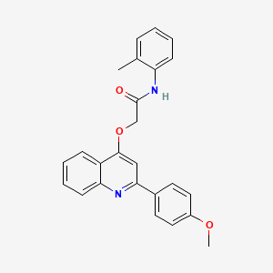molecular formula C25H22N2O3 B2389145 2-((2-(4-methoxyphenyl)quinolin-4-yl)oxy)-N-(o-tolyl)acetamide CAS No. 1114832-28-8