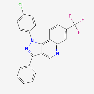 molecular formula C23H13ClF3N3 B2389153 1-(4-chlorophenyl)-3-phenyl-7-(trifluoromethyl)-1H-pyrazolo[4,3-c]quinoline CAS No. 901265-36-9