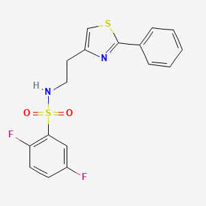 molecular formula C17H14F2N2O2S2 B2389172 2,5-difluoro-N-[2-(2-phenyl-1,3-thiazol-4-yl)ethyl]benzenesulfonamide CAS No. 863511-63-1