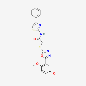 2-((5-(2,5-dimethoxyphenyl)-1,3,4-oxadiazol-2-yl)thio)-N-(4-phenylthiazol-2-yl)acetamide