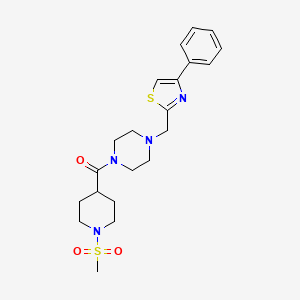 (1-(Methylsulfonyl)piperidin-4-yl)(4-((4-phenylthiazol-2-yl)methyl)piperazin-1-yl)methanone