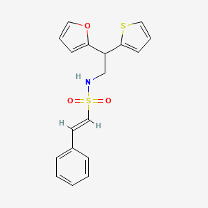 (E)-N-[2-(furan-2-yl)-2-(thiophen-2-yl)ethyl]-2-phenylethene-1-sulfonamide
