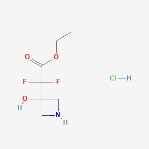 Ethyl 2,2-difluoro-2-(3-hydroxyazetidin-3-yl)acetate hydrochloride
