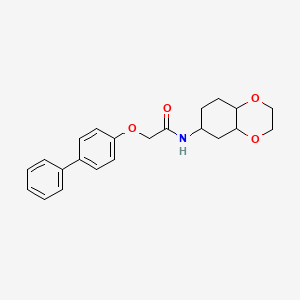 molecular formula C22H25NO4 B2389188 2-([1,1'-biphenyl]-4-yloxy)-N-(octahydrobenzo[b][1,4]dioxin-6-yl)acetamide CAS No. 1902956-48-2