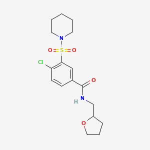molecular formula C17H23ClN2O4S B2389194 4-chloro-N-(oxolan-2-ylmethyl)-3-piperidin-1-ylsulfonylbenzamide CAS No. 838893-20-2