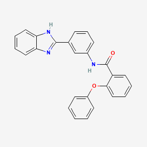 molecular formula C26H19N3O2 B2389195 N-(3-(1H-苯并[d]咪唑-2-基)苯基)-2-苯氧基苯甲酰胺 CAS No. 441290-64-8