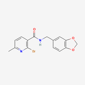 molecular formula C15H13BrN2O3 B2389200 N-[(2H-1,3-benzodioxol-5-yl)methyl]-2-bromo-6-methylpyridine-3-carboxamide CAS No. 1427982-02-2
