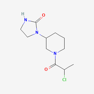 molecular formula C11H18ClN3O2 B2389202 1-[1-(2-Chloropropanoyl)piperidin-3-yl]imidazolidin-2-one CAS No. 2411284-07-4