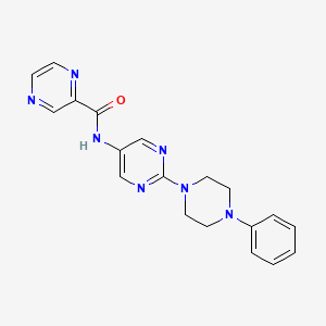molecular formula C19H19N7O B2389204 N-(2-(4-苯基哌嗪-1-基)嘧啶-5-基)嘧啶-2-甲酰胺 CAS No. 1396809-67-8