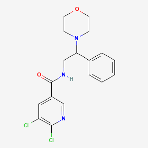molecular formula C18H19Cl2N3O2 B2389205 5,6-dichloro-N-[2-(morpholin-4-yl)-2-phenylethyl]pyridine-3-carboxamide CAS No. 1031191-96-4
