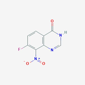 molecular formula C8H4FN3O3 B2389212 7-Fluoro-8-nitroquinazolin-4-ol CAS No. 1027929-81-2