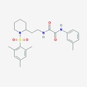 molecular formula C25H33N3O4S B2389224 N1-(2-(1-(mesitylsulfonyl)piperidin-2-yl)ethyl)-N2-(m-tolyl)oxalamide CAS No. 898446-10-1