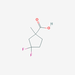 molecular formula C7H10F2O2 B2389227 3,3-Difluoro-1-methylcyclopentane-1-carboxylic acid CAS No. 1785125-34-9