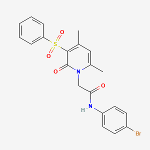 molecular formula C21H19BrN2O4S B2389232 N-(4-bromophényl)-2-[3-(benzènesulfonyl)-4,6-diméthyl-2-oxo-1,2-dihydropyridin-1-yl]acétamide CAS No. 1251675-70-3