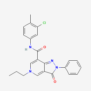 N-(3-chloro-4-methylphenyl)-3-oxo-2-phenyl-5-propyl-3,5-dihydro-2H-pyrazolo[4,3-c]pyridine-7-carboxamide