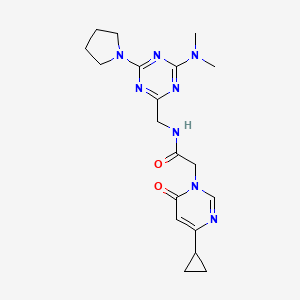 2-(4-cyclopropyl-6-oxopyrimidin-1(6H)-yl)-N-((4-(dimethylamino)-6-(pyrrolidin-1-yl)-1,3,5-triazin-2-yl)methyl)acetamide