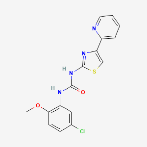 molecular formula C16H13ClN4O2S B2389240 1-(5-Chloro-2-methoxyphenyl)-3-(4-(pyridin-2-yl)thiazol-2-yl)urea CAS No. 1203082-24-9