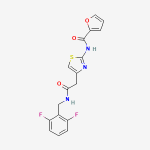 molecular formula C17H13F2N3O3S B2389262 N-(4-(2-((2,6-difluorobenzyl)amino)-2-oxoethyl)thiazol-2-yl)furan-2-carboxamide CAS No. 923107-51-1