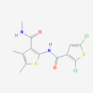 molecular formula C13H12Cl2N2O2S2 B2389269 2-(2,5-二氯噻吩-3-甲酰胺)-N,4,5-三甲基噻吩-3-甲酰胺 CAS No. 896302-49-1