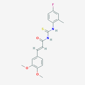 molecular formula C19H19FN2O3S B2389272 N-[3-(3,4-dimethoxyphenyl)acryloyl]-N'-(4-fluoro-2-methylphenyl)thiourea CAS No. 338403-79-5