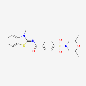 molecular formula C21H23N3O4S2 B2389273 (E)-4-((2,6-dimethylmorpholino)sulfonyl)-N-(3-methylbenzo[d]thiazol-2(3H)-ylidene)benzamide CAS No. 850782-19-3