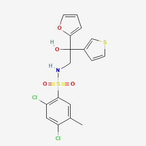 molecular formula C17H15Cl2NO4S2 B2389276 2,4-二氯-N-(2-(呋喃-2-基)-2-羟基-2-(噻吩-3-基)乙基)-5-甲基苯磺酰胺 CAS No. 2034483-67-3