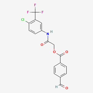 [2-[4-Chloro-3-(trifluoromethyl)anilino]-2-oxoethyl] 4-formylbenzoate