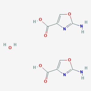 molecular formula C8H10N4O7 B2389280 2-Amino-1,3-oxazole-4-carboxylic acid;hydrate CAS No. 2376729-73-4