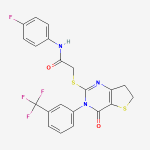 N-(4-fluorophenyl)-2-((4-oxo-3-(3-(trifluoromethyl)phenyl)-3,4,6,7-tetrahydrothieno[3,2-d]pyrimidin-2-yl)thio)acetamide