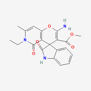 methyl 2'-amino-6'-ethyl-7'-methyl-2,5'-dioxo-1,2,5',6'-tetrahydrospiro[indole-3,4'-pyrano[3,2-c]pyridine]-3'-carboxylate