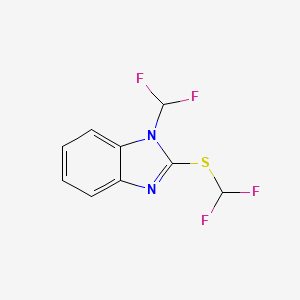 molecular formula C9H6F4N2S B2389291 1-(difluoromethyl)-2-[(difluoromethyl)sulfanyl]-1H-1,3-benzodiazole CAS No. 329269-59-2
