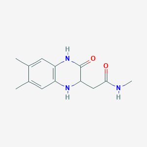 molecular formula C13H17N3O2 B2389292 2-(6,7-dimethyl-3-oxo-1,2,3,4-tetrahydroquinoxalin-2-yl)-N-methylacetamide CAS No. 1008189-64-7