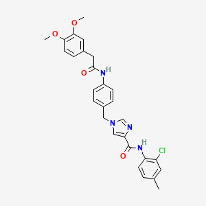 N-(2-chloro-4-methylphenyl)-1-(4-(2-(3,4-dimethoxyphenyl)acetamido)benzyl)-1H-imidazole-4-carboxamide