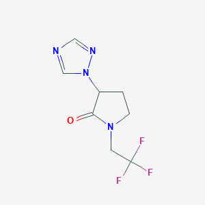 molecular formula C8H9F3N4O B2389299 3-(1,2,4-Triazol-1-yl)-1-(2,2,2-trifluoroethyl)pyrrolidin-2-one CAS No. 2319719-33-8