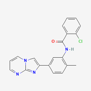 molecular formula C20H15ClN4O B2389302 2-氯-N-(5-咪唑并[1,2-a]嘧啶-2-基-2-甲基苯基)苯甲酰胺 CAS No. 862810-32-0