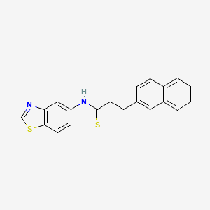 molecular formula C20H16N2S2 B2389303 N-(benzo[d]thiazol-5-yl)-3-(naphthalen-2-yl)propanethioamide CAS No. 1396711-42-4