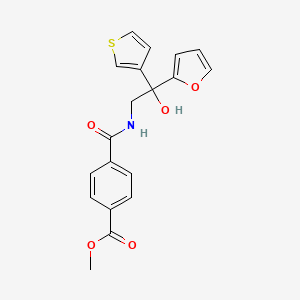 molecular formula C19H17NO5S B2389313 Methyl 4-((2-(furan-2-yl)-2-hydroxy-2-(thiophen-3-yl)ethyl)carbamoyl)benzoate CAS No. 2034260-74-5