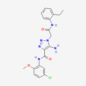 molecular formula C20H21ClN6O3 B2389322 5-氨基-N-(5-氯-2-甲氧基苯基)-1-(2-((2-乙基苯基)氨基)-2-氧代乙基)-1H-1,2,3-三唑-4-甲酰胺 CAS No. 895651-74-8