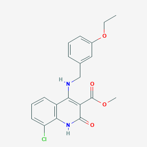 molecular formula C20H19ClN2O4 B2389323 8-氯-4-((3-乙氧基苄基)氨基)-2-氧代-1,2-二氢喹啉-3-羧酸甲酯 CAS No. 1251592-85-4